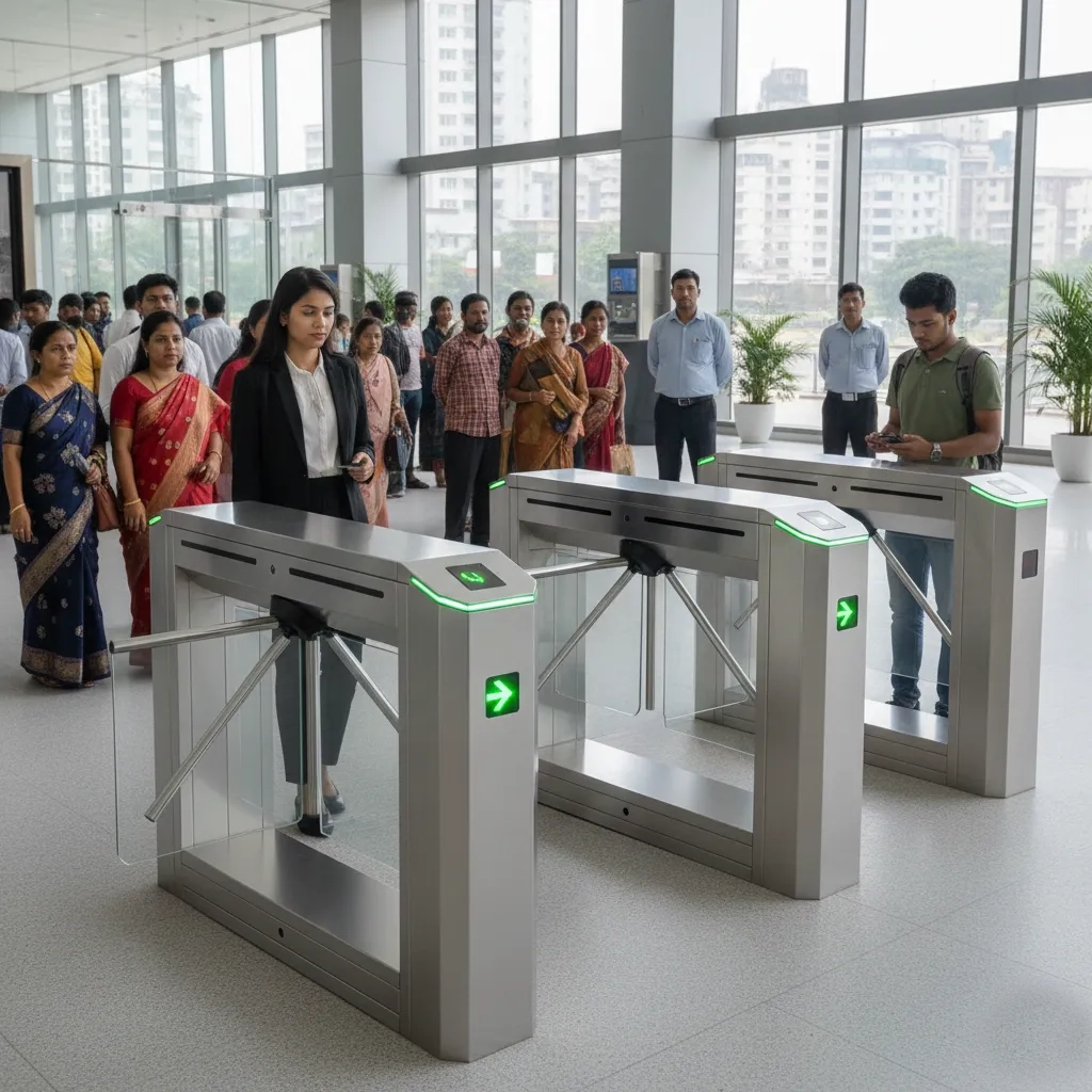 Waist-High Turnstile Gate (Single / Double Lane) - Turnstile Gate Access Control System