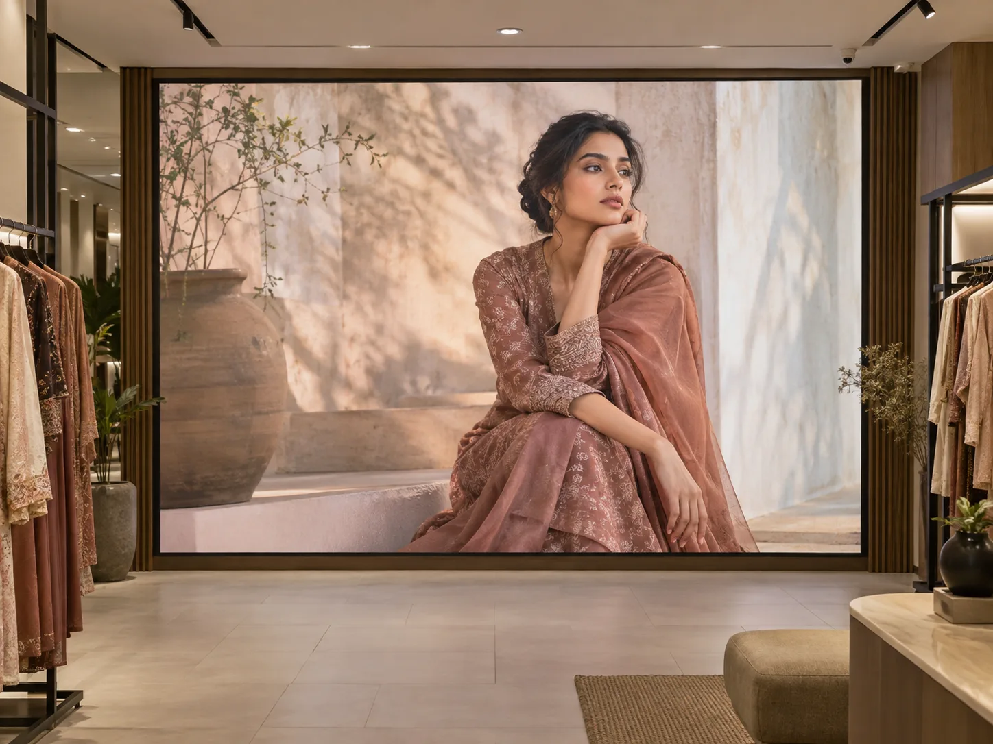 LED display in a premium fashion showroom