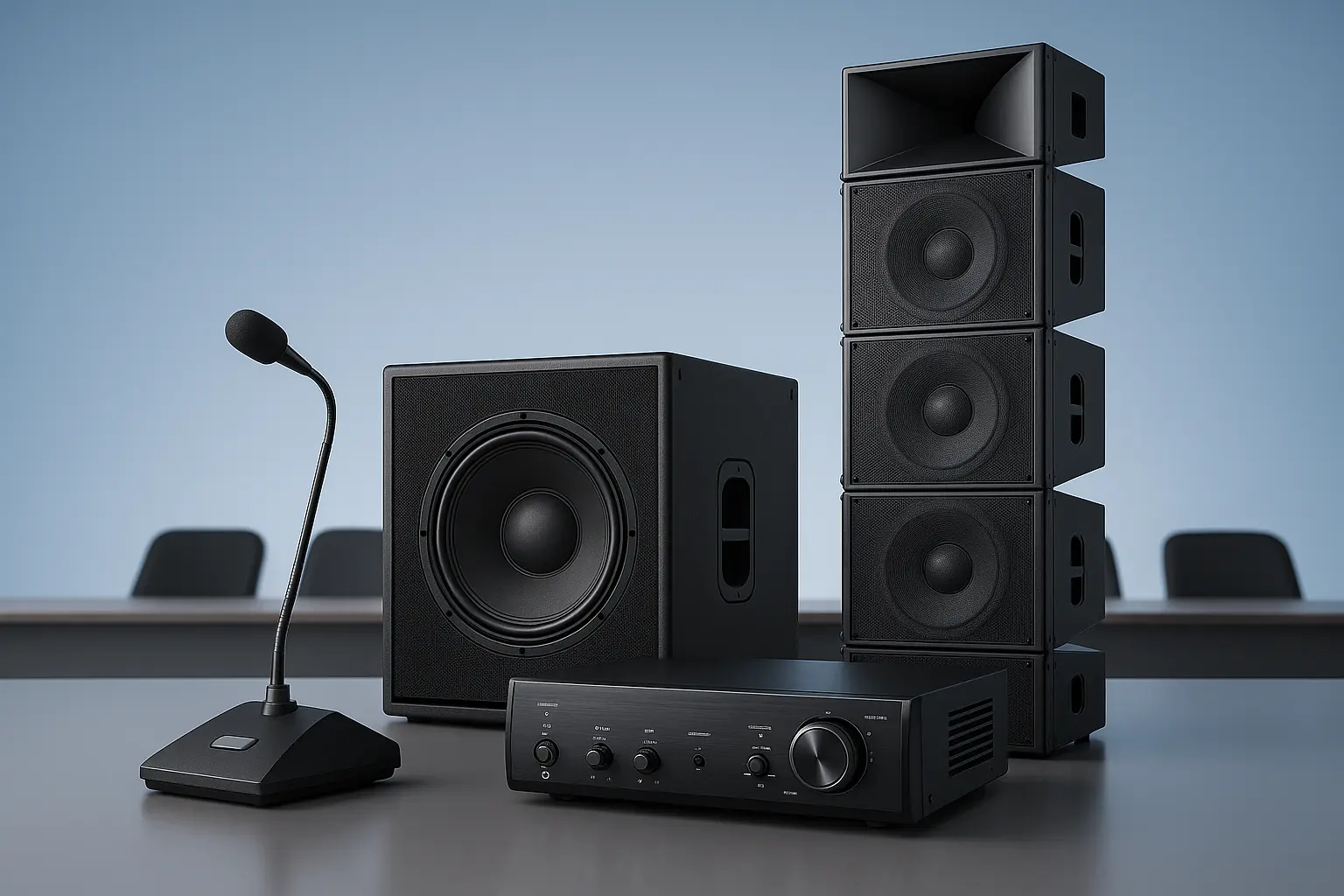 School & Mosque PA Rack Package – Mixer Amp + Paging Mic - Sound / PA System Package